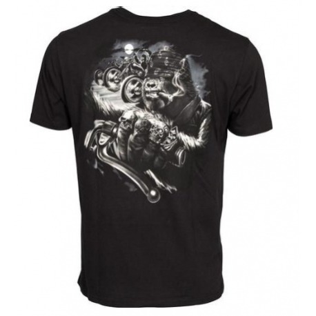 CAMISETA LETHAL THREAT GORILLA BIKER NEGRO