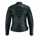 CHAQUETA MUJER PIEL CON PROTECCIONES SKULL CATRINA NEGRA