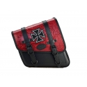 SADDLEBAG RIDERS LEATHER CROSS RED HARLEY DAVIDSON SPORTSTER