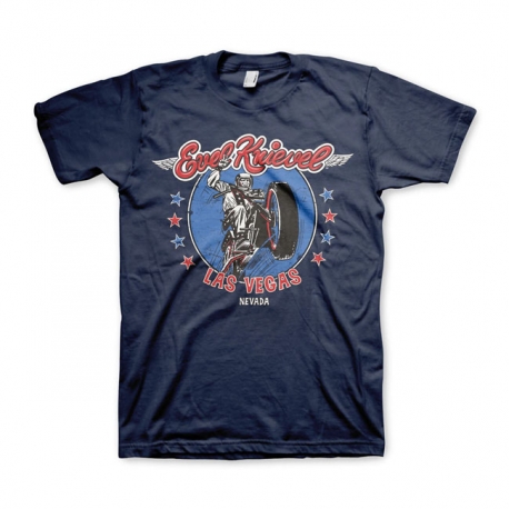 EVEL KNIEVEL IN LAS VEGAS T-SHIRT NAVY