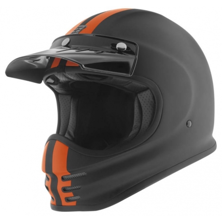 INTEGRAL FIBERGLASS HELMET BOGOTTO SCHERGO MATT BLACK AND WHITE