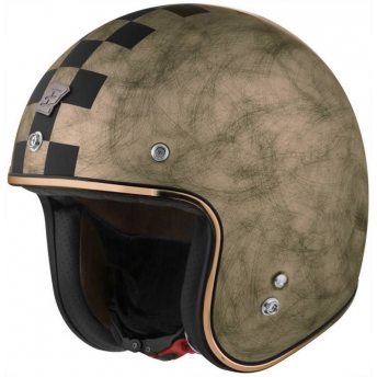 CASCO JET VINTAGE ORIGINE PRIMO SCACCO CUSTOM HARLEY SCRAMBLER CAFE RACER