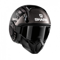 SHARK STREET DRAK CROWER HELMET MATTE BLACK/SILVER